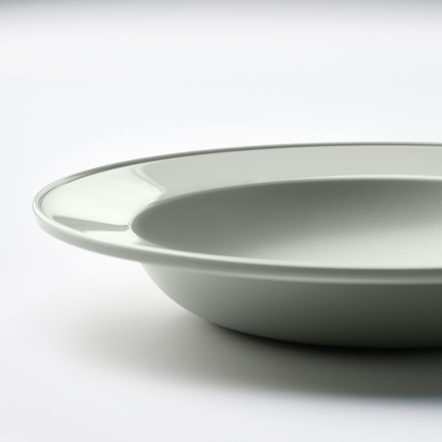 SIMKRABBA deep plate, plastic/green-grey, 22 cm