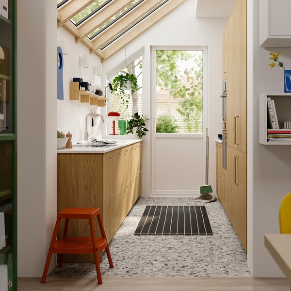 SINARP front for dishwasher, oak veneer, 45x80 cm