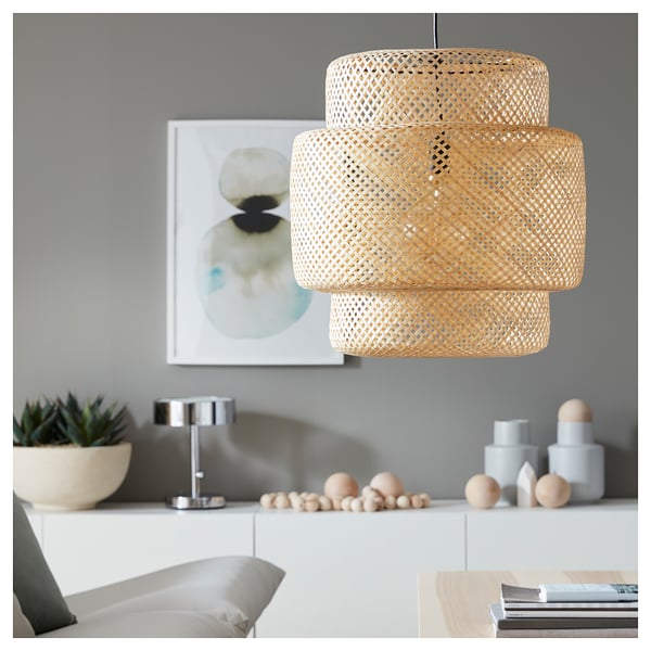 SINNERLIG pendant lamp, bamboo/handmade, 50 cm