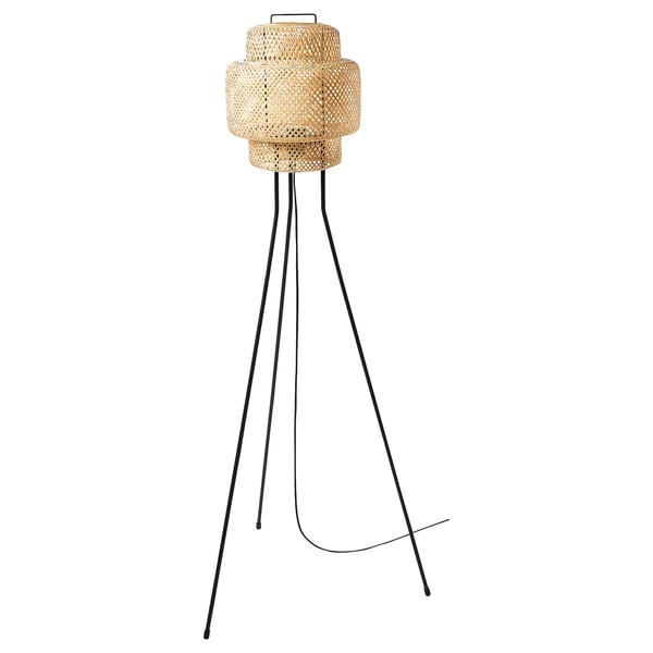 SINNERLIG floor lamp, bamboo/handmade, 27 cm