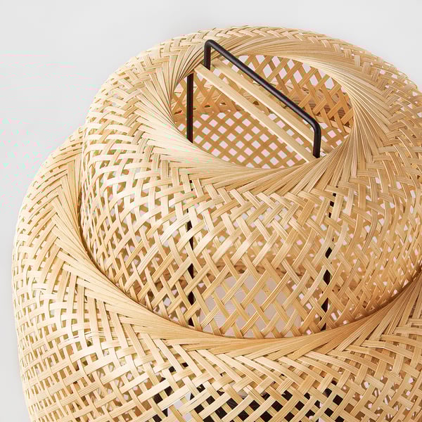 SINNERLIG floor lamp, bamboo/handmade, 27 cm