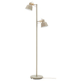 SJÖMAKT floor lamp with 2-spot, beige/ash, 15 cm
