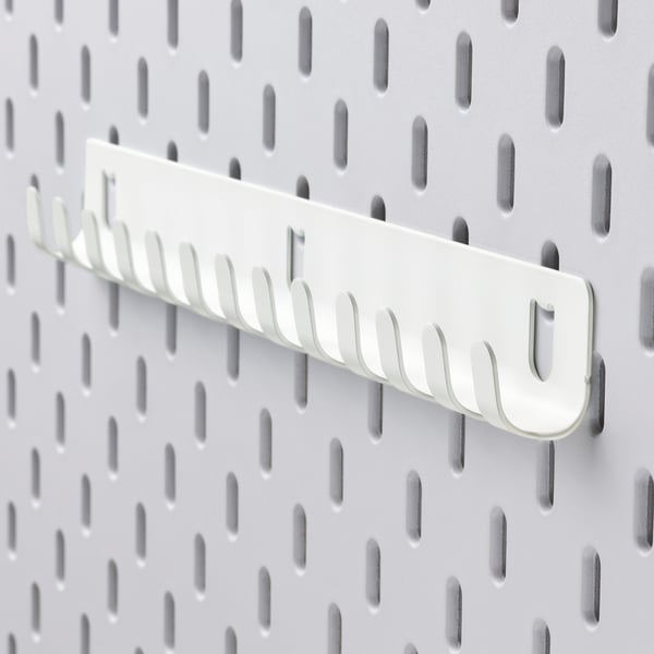 SKÅDIS hook rack, white, 28x3x2 cm