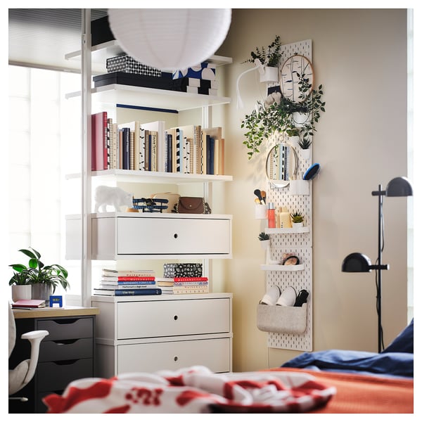 SKÅDIS storage basket, grey, 34.5x11.6 cm