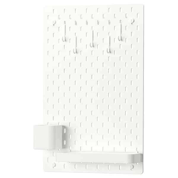 SKÅDIS pegboard combination, white, 36x56 cm