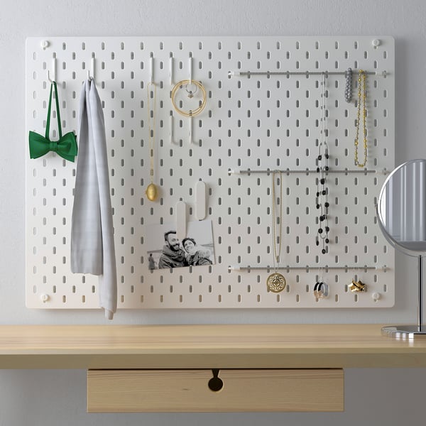 SKÅDIS pegboard combination, white, 76x56 cm