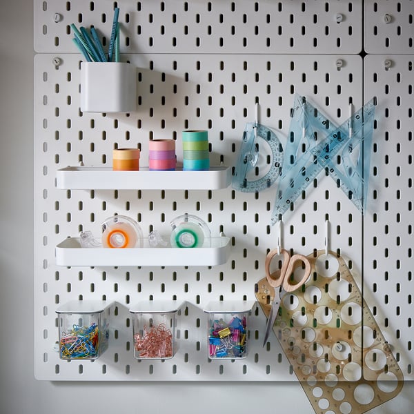 SKÅDIS pegboard combination, white, 56x56 cm