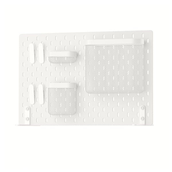 SKÅDIS pegboard combination, white, 56x37 cm