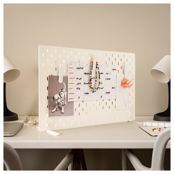 SKÅDIS pegboard combination, white, 56x37 cm