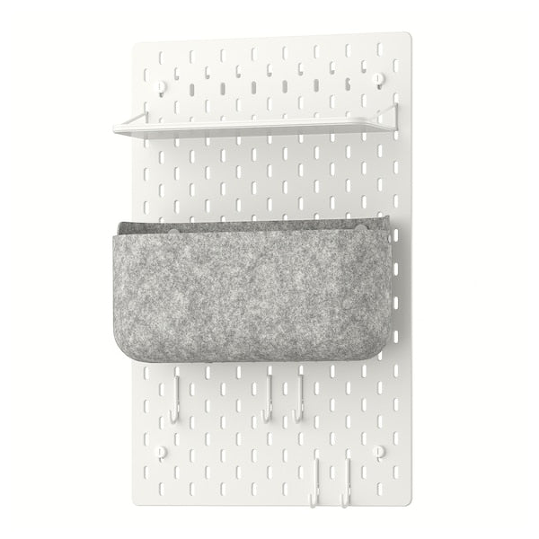 SKÅDIS pegboard combination, white, 36x56 cm