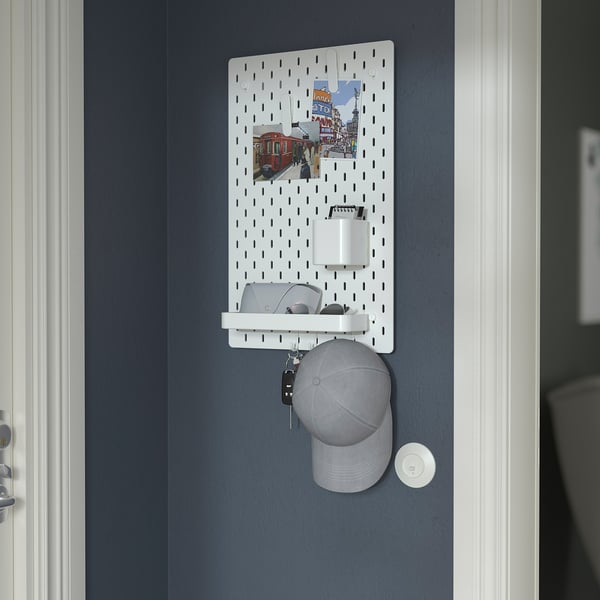 SKÅDIS pegboard combination, white, 36x56 cm