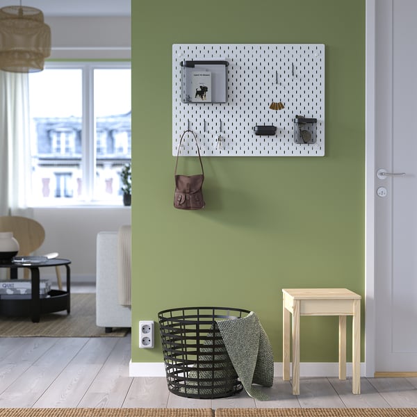 SKÅDIS pegboard combination, white, 76x56 cm