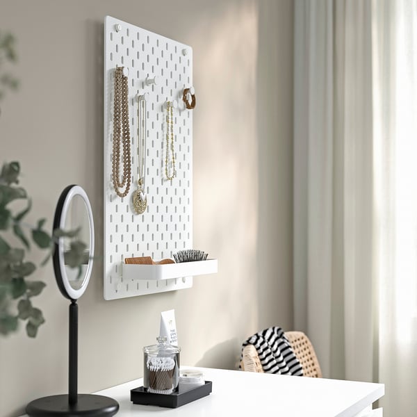 SKÅDIS pegboard combination, white, 36x56 cm