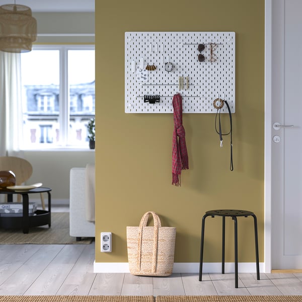SKÅDIS pegboard combination, white, 76x56 cm