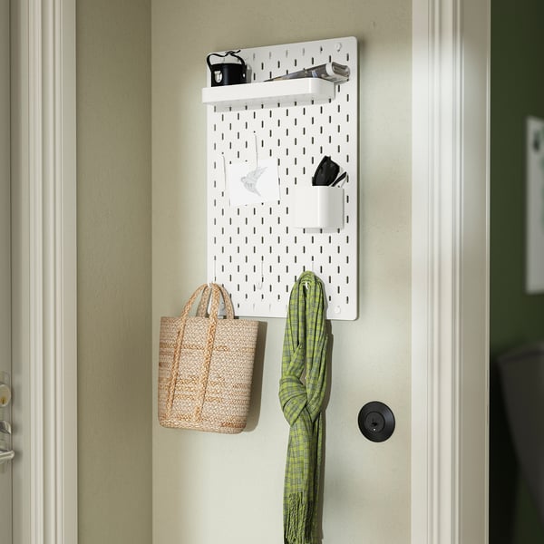 SKÅDIS pegboard combination, white, 36x56 cm