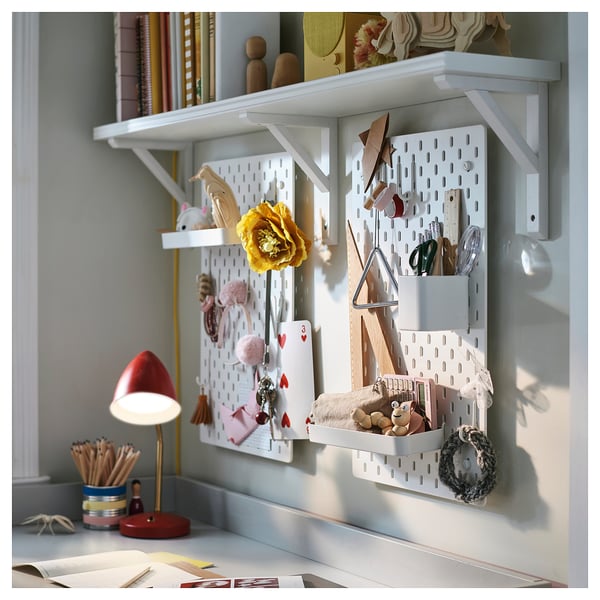 SKÅDIS pegboard combination, white, 36x56 cm