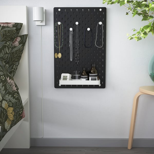 SKÅDIS pegboard combination, black, 36x56 cm