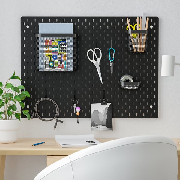 SKÅDIS pegboard combination, black, 76x56 cm