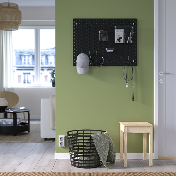 SKÅDIS pegboard combination, black, 76x56 cm