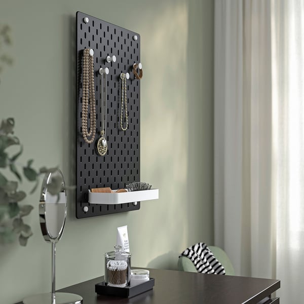 SKÅDIS pegboard combination, black, 36x56 cm