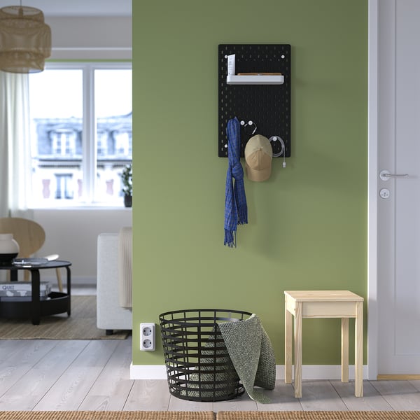 SKÅDIS pegboard combination, black, 36x56 cm