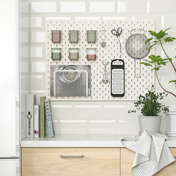 SKÅDIS pegboard, white, 76x56 cm