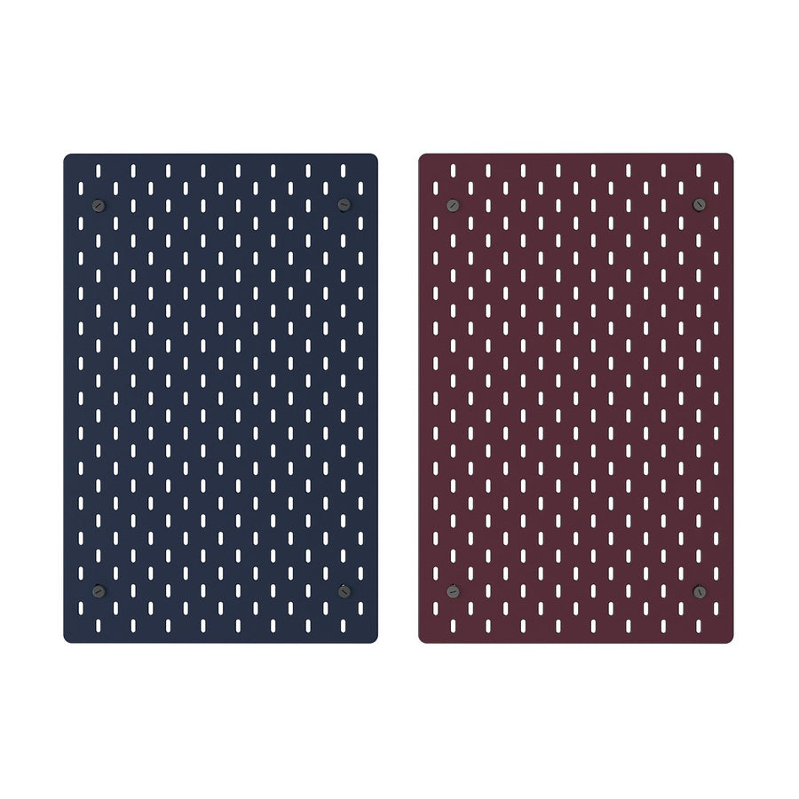 SKÅDIS pegboard, double sided/dark grey-blue dark lilac-red, 36x56 cm
