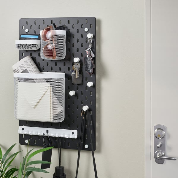 SKÅDIS pegboard, black, 36x56 cm