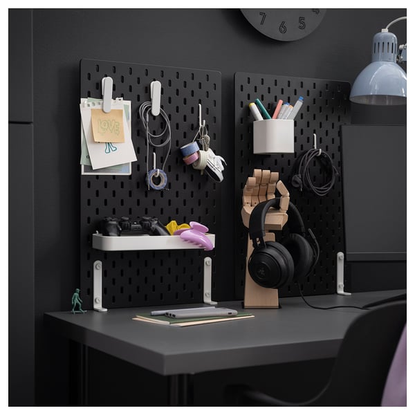 SKÅDIS pegboard, black, 36x56 cm