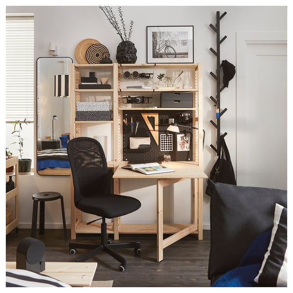 SKÅDIS pegboard, black, 76x56 cm