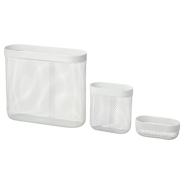 SKÅDIS storage basket, set of 3, white