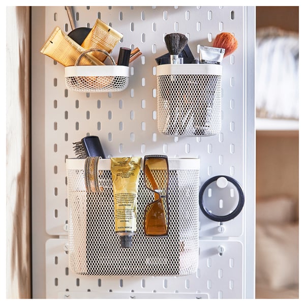 SKÅDIS storage basket, set of 3, white