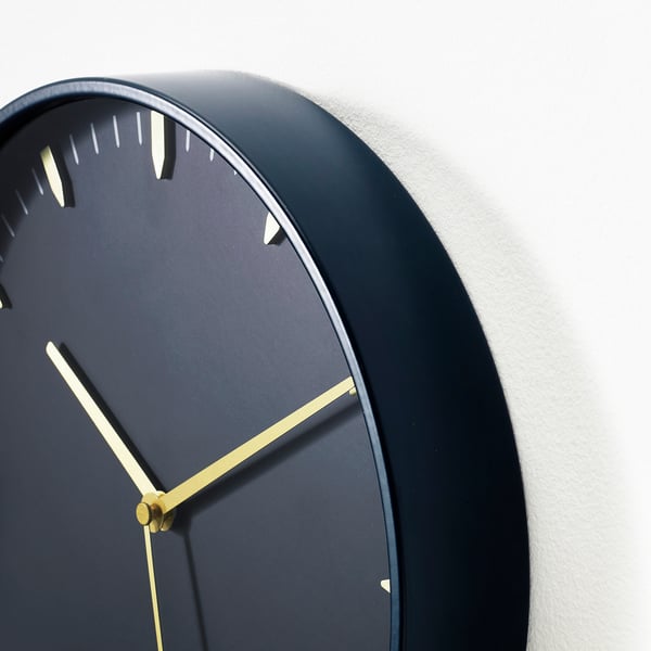 SKÄRIG wall clock, blue, 26 cm