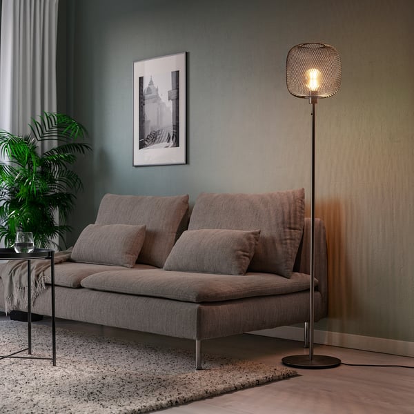 SKAFTET floor lamp base, nickel-plated, 29 cm