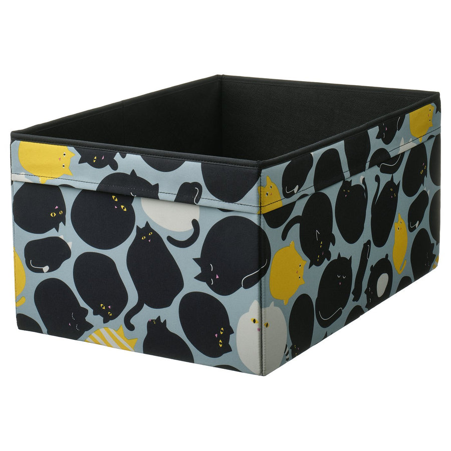 SKÅJARE box, black/blue, 53x26x37 cm