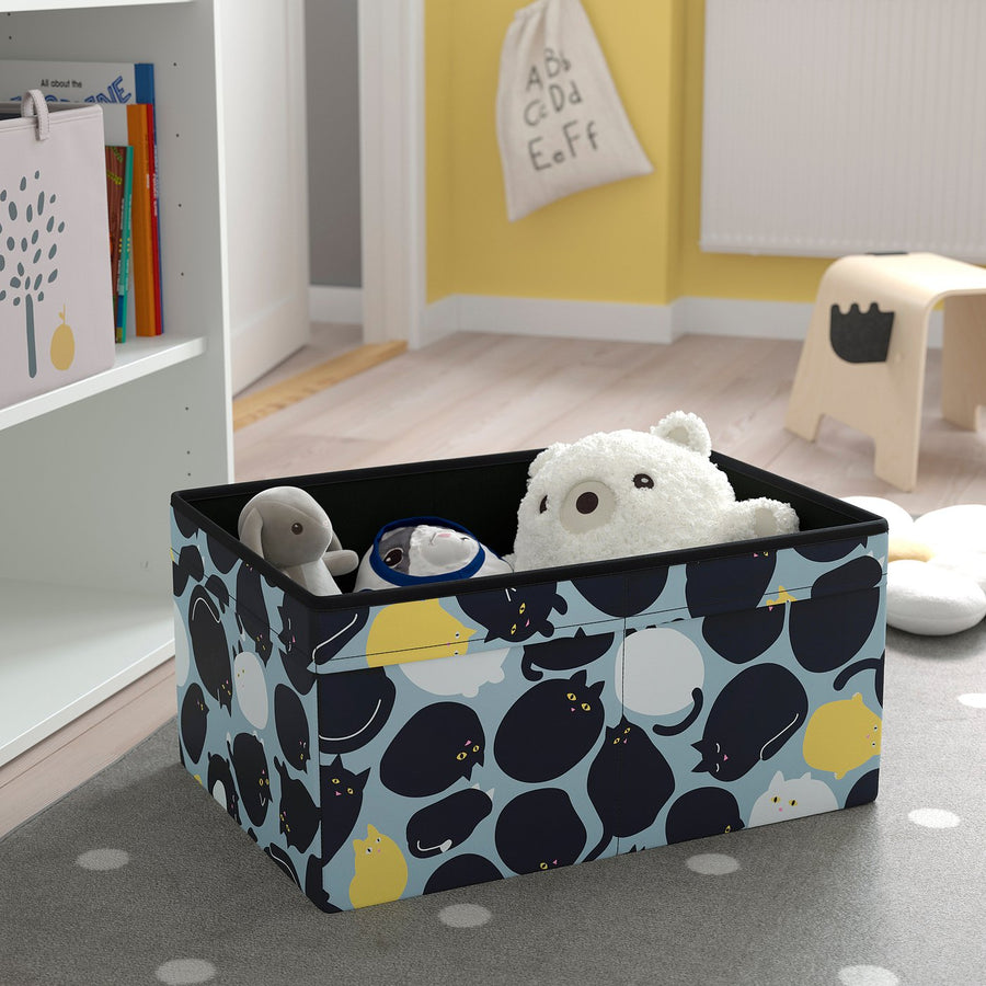 SKÅJARE box, black/blue, 53x26x37 cm