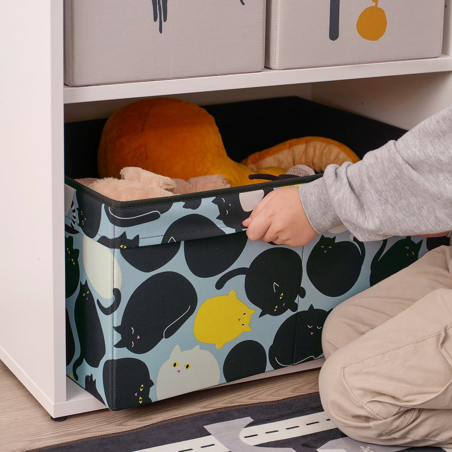 SKÅJARE box, black/blue, 53x26x37 cm