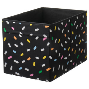 SKÅJARE box, black/sprinkles, 26x37x26 cm