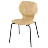 SKÅLSTA chair, oak veneer/tubular metal/black-grey, 52x82x50 cm