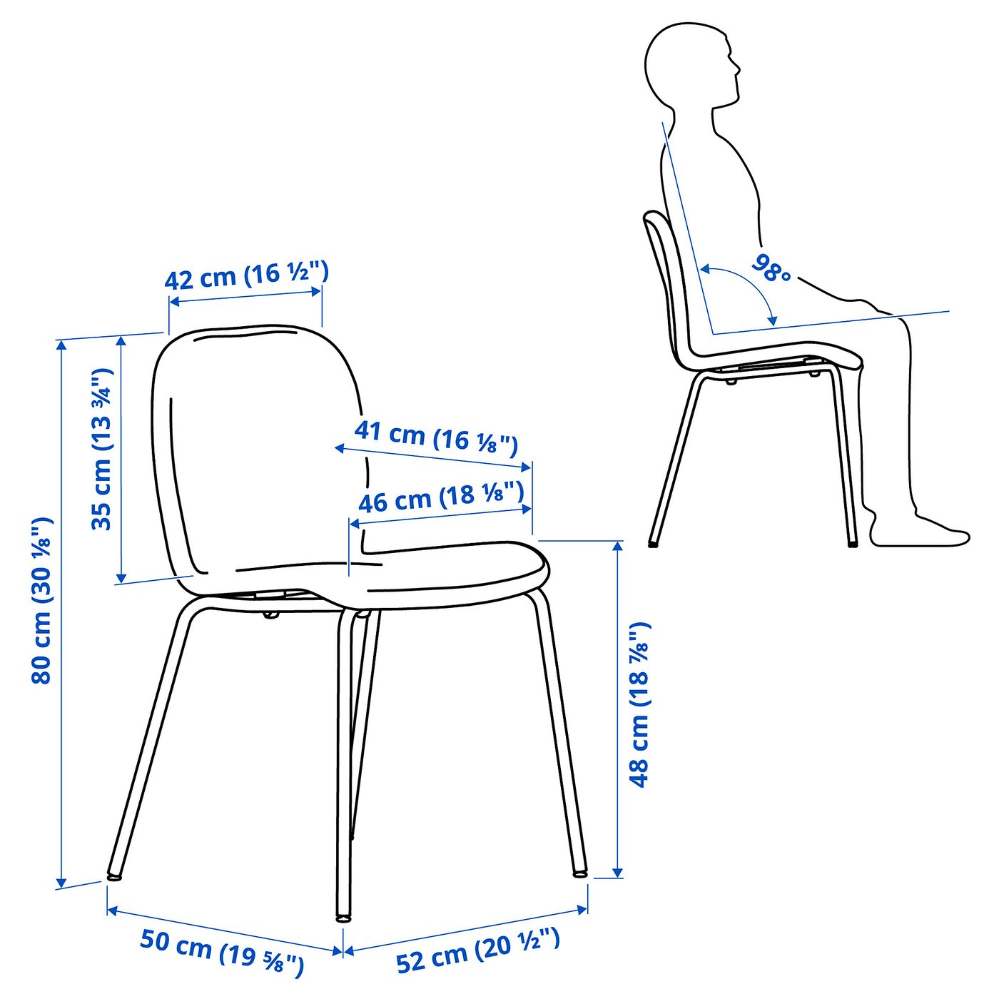 SKÅLSTA chair, Knäbäck dark grey/tubular metal/light grey-beige, 46x80x50 cm