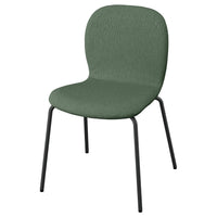 SKÅLSTA chair, Knäbäck grey-green/tubular metal/black-grey, 52x80x50 cm