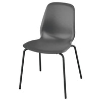 SKÅLSTA chair, plastic black/tubular metal/black-grey, 52x81x50 cm