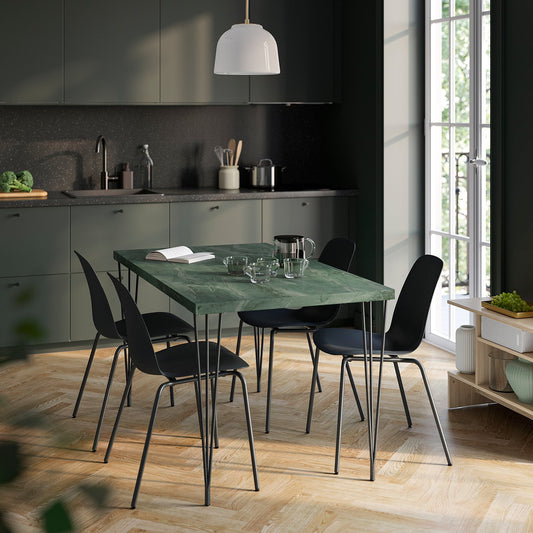 SKÅLSTA chair, plastic black/tubular metal/black-grey, 52x81x50 cm