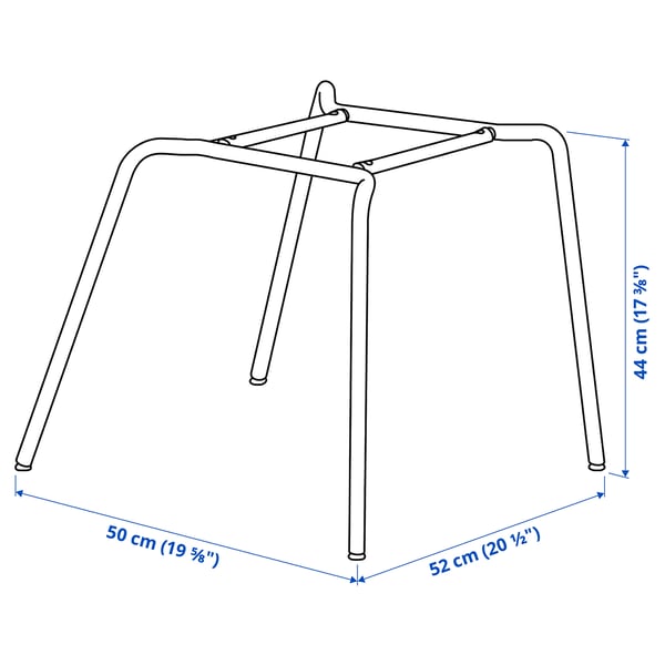 SKÅLSTA chair underframe, tubular metal/light grey-beige, 52x44x50 cm
