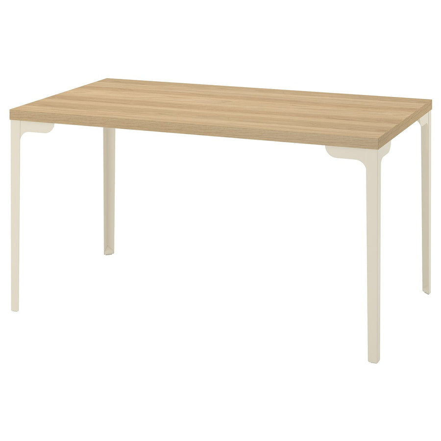 SKÅLSTA table, oak effect/straight light grey-beige, 140x80 cm