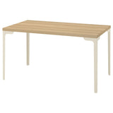 SKÅLSTA table, oak effect/straight light grey-beige, 140x80 cm