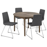 SKANSNÄS / LILLÅNÄS table and 4 chairs, brown beech/chrome-plated Gunnared dark grey, 115/170 cm