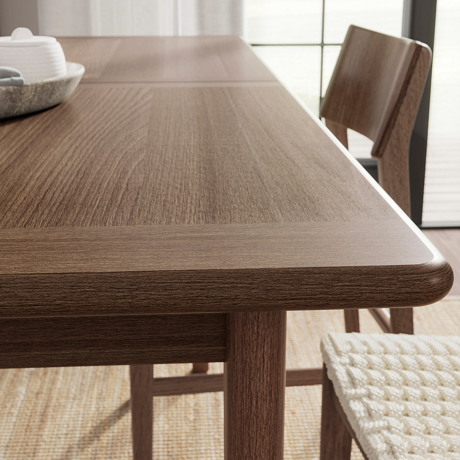 SKANSNÄS / STOCKHOLM 2025 table and 4 chairs, brown beech/red, 150/205 cm