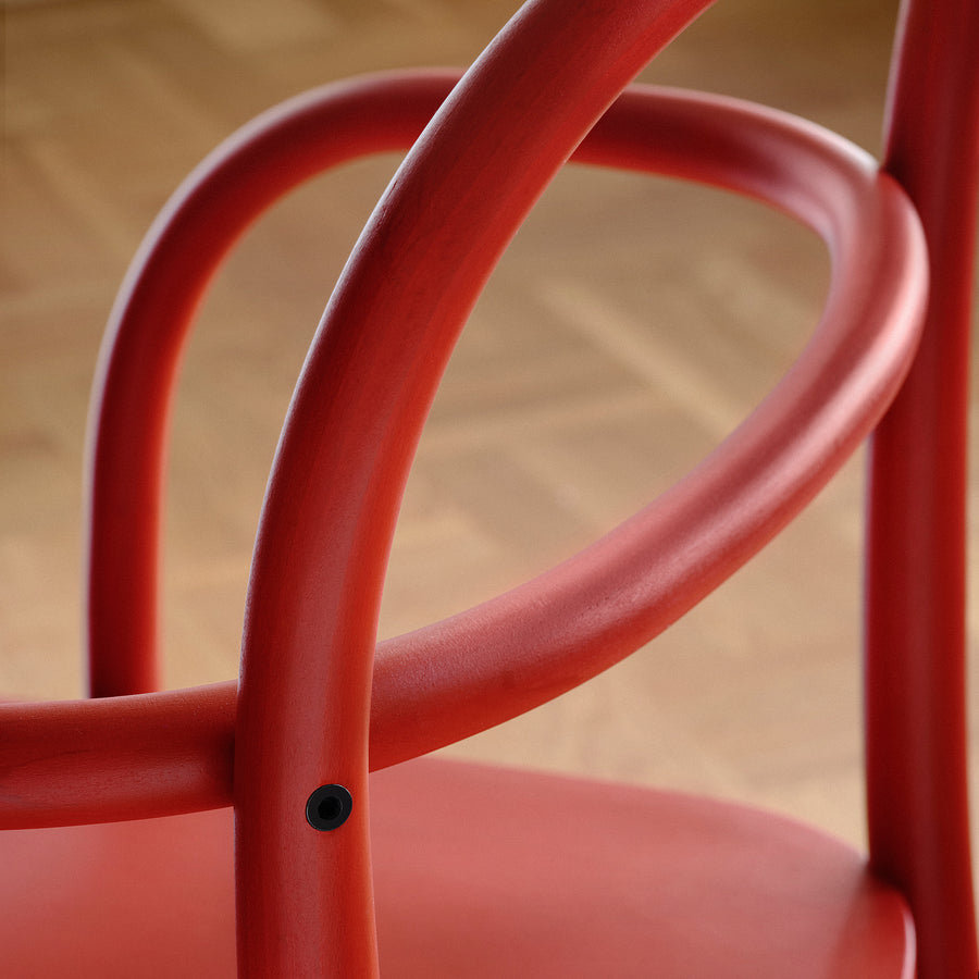 SKANSNÄS / STOCKHOLM 2025 table and 4 chairs, brown beech/red, 150/205 cm