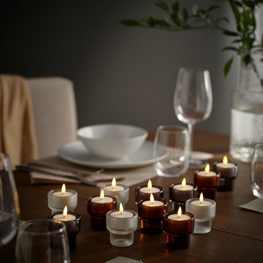 SKATGÅS LED tealight kit, with charging tray white, 29x11 cm